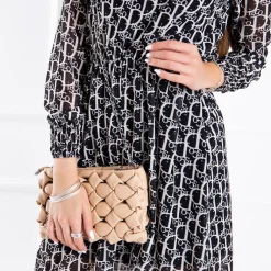 Wzorzysta sukienka z półgolfem- Odzież Sukienki Krótkie