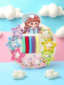 Discount Zestaw kolorowych spinek i gumek do włosów dla dzieci Dziewczęce