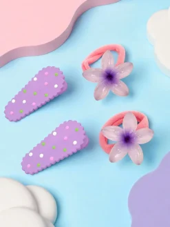 Discount Zestaw spinek do włosów z motywem kwiatów Dziewczęce