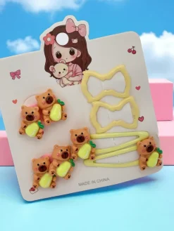 Clearance Zestaw spinek do włosów z motywem niedźwiadków i kokardek Dziewczęce