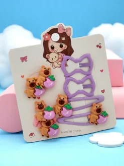 Sale Zestaw spinek do włosów z motywem niedźwiadków i kokardek Dziewczęce